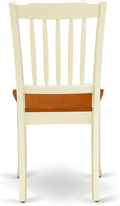 East West Furniture DODA7-BMK-W 7 Piece Dining Table Set Consist of a Rectangle Dinner Table with Butterfly Leaf and 6 Dining Room Chairs, 42x78 Inch, Buttermilk & Cherry
