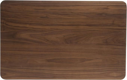 Dining Table Set for 4, Solid Rubberwood Upholstered Chairs, Mid-Century Modern Kitchen Furniture for Home, Dining/Living Room, Walnut+Gray