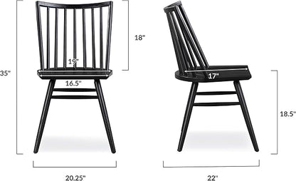 POLY & BARK Talia Dining Chair, Ash Wood, Black