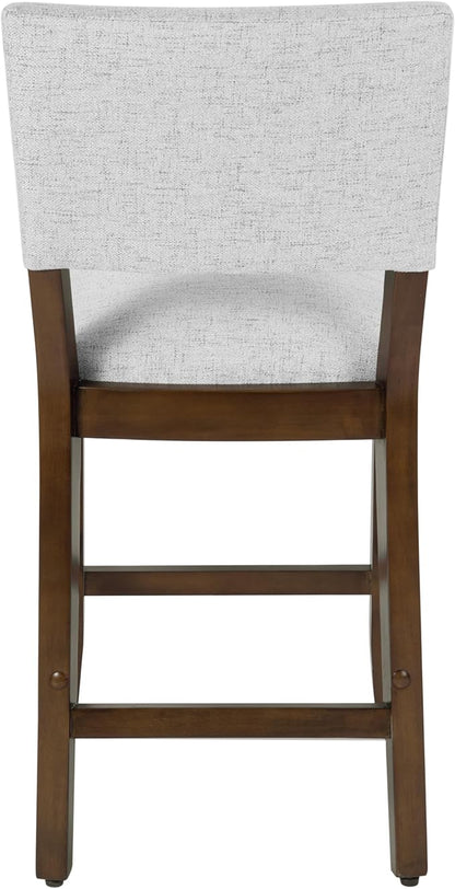 HomePop 24" Open Back Counter Stool Home Décor|Fabric Chairs for Dining Room, Kitchen and Living Room - Gray Woven(Single Pack)