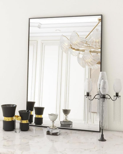 Koonmi Black Mirrors for Wall, 24x36 Inch Bathroom Mirror, Rectangular Wall Mirror for Living Room Bedroom Bathroom, Hangs Horizontally or Vertically