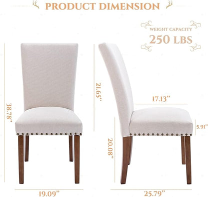 COLAMY A420-FBEI-4 Dining Chairs, Set of 2, Beige