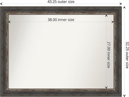 Amanti Art Bronze Bathroom Mirror for Over Sink, 35x46 Ballroom Bronze Rectangle Vanity Mirror, X-Large Traditional Frame, Hangs Horizonally and Vertically, Bathroom Wall Decor, Non-Beveled Edge
