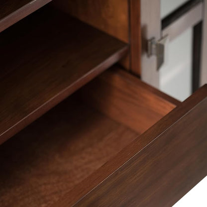 SIMPLIHOME Artisan SOLID WOOD 53 inch Wide Transitional TV Media Stand in Russet Brown For TVs up to 60 inches for the Living Room and Entertainment Center