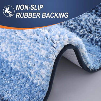 OLANLY Bathroom Runner Rugs 70x24, Extra Soft Absorbent Microfiber Bath Rugs, Rubber Backing, Quick Dry, Machine Washable Bath Mats for Bathroom Floor, Tub and Shower, Home Decor Accessories, Navy