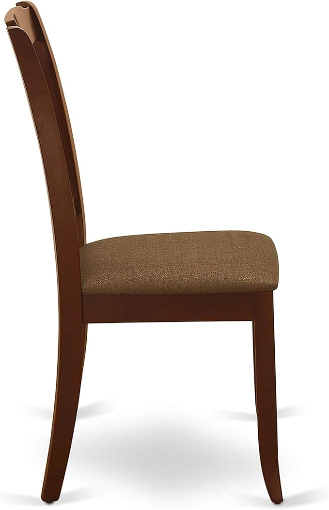 East West Furniture MZDA3-MAH-C 3 Piece Kitchen Table Set for Small Spaces Contains a Rectangle Dining Table with Dropleaf and 2 Linen Fabric Upholstered Chairs, 36x54 Inch, Mahogany