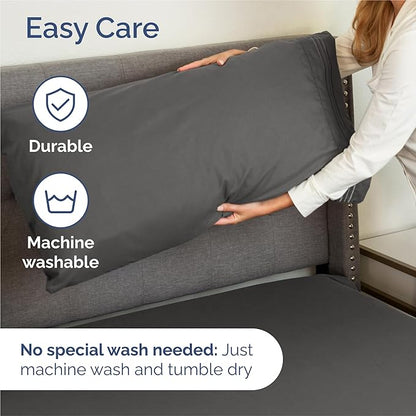 Split King Size 5 Piece Sheet Set - Comfy Breathable & Cooling Bed Sheets Set - Hotel Luxury Bedding for Women, Men, Kids, Teens, Boys & Girls - Deep Pockets, Soft, Wrinkle Free - Oeko-Tex - Charcoal