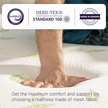 NapQueen Queen Size, 8 Inch Anula Green Tea Infused Memory Foam Mattress, Bed in a Box, CertiPUR-US Certified Mattress