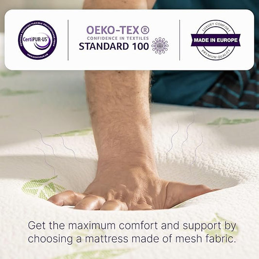 NapQueen Queen Size, 8 Inch Anula Green Tea Infused Memory Foam Mattress, Bed in a Box, CertiPUR-US Certified Mattress