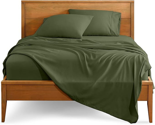 Bare Home Twin Sheet Set - 1800 Ultra-Soft Microfiber Bed Sheets - Double Brushed - Deep Pockets - Easy Fit - Extra Soft - 3 Piece Set - Bedding Sheets & Pillowcases (Twin, Cypress)