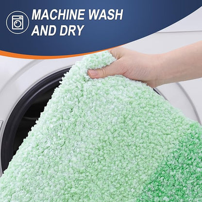 OLANLY Bathroom Runner Rugs 59x17, Extra Soft Absorbent Microfiber Bath Rugs, Rubber Backing, Quick Dry, Machine Washable Bath Mats for Bathroom Floor, Tub and Shower, Home Decor Accessories, Green