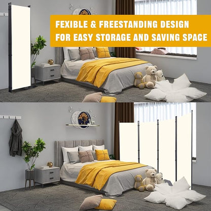 Room Divider 6FT Portable Room Dividers and Folding Privacy Screens, 88'' W Fabric Divider for Room Separation, 4 Panel Partition Room Dividers Freestanding Wall Divider Screen for Dorm Studio Office