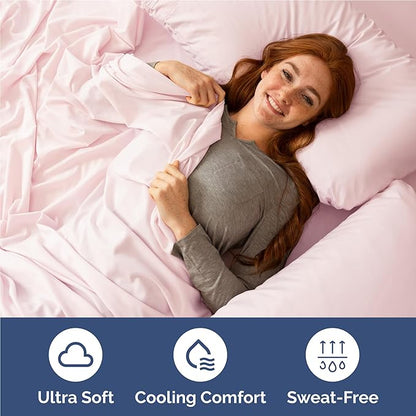 Twin XL Size 3 Piece Sheet Set - Comfy Breathable & Cooling Bed Sheets Set - Hotel Luxury Bedding for Women, Men, Kids, Teens, Boys & Girls - Deep Pockets and Wrinkle Free - Oeko-Tex - Lavender Pink
