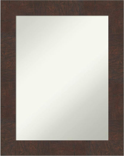 Amanti Art White Bathroom Mirror for Over Sink, 28x22 Wedge White Rectangle Vanity Mirror, Medium Modern Frame, Hangs Horizonally and Vertically, Bathroom Wall Decor, Non-Beveled Edge from WI, USA