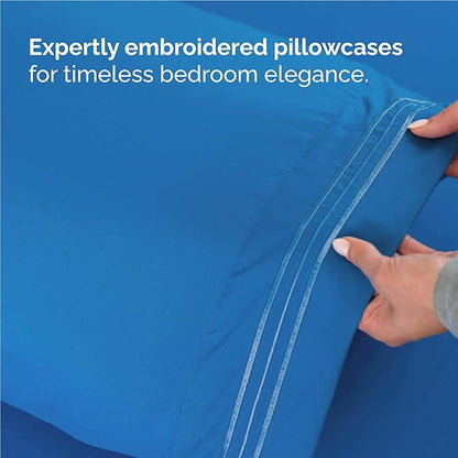 Twin XL Size 3 Piece Sheet Set - Comfy Breathable & Cooling Bed Sheets Set - Hotel Luxury Bedding for Women, Men, Kids, Teens, Boys & Girls - Deep Pockets, Soft, Wrinkle Free - Oeko-Tex - Royal Blue