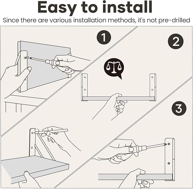 BAYKA Wall Shelves for Bedroom Decor, Floating Shelves for Wall Storage, Display Mounted Rustic Wood Shelf for Books,Plants,Corner Shelves for Bathroom,Kitchen,Living Room(Set of 4)
