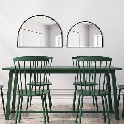 WAMIRRO Minimalist Black Arched Mirror,Window Pane Farmhouse Wall Mirrors Decor for Wall Mounted,28"X20"