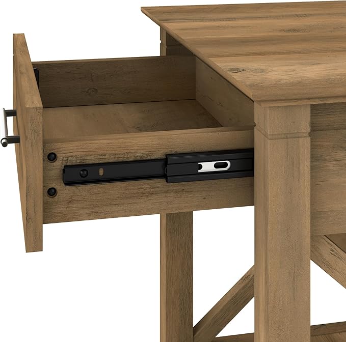Bush Furniture Key West Small End Table with Storage | Modern Farmhouse Accent Shelf for Living Room in Reclaimed Pine