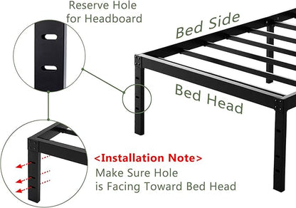 45MinST 18 Inch Platform Bed Frame/Easy Assembly Mattress Foundation / 3000lbs Heavy Duty Steel Slat/Noise Free/No Box Spring Needed, Twin