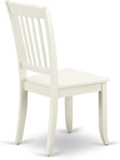 East West Furniture AMDA3-LWH-W 3 Piece Dinette Set for Small Spaces Contains a Round Kitchen Table with Pedestal and 2 Dining Chairs, 36x36 Inch, Linen White