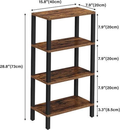 TUTOTAK Small Side Table, Narrow End Table, Skinny Sofa Table, Slim Nightstand, Couch Table, Living Room, Bed Room, Brown TB01BB078