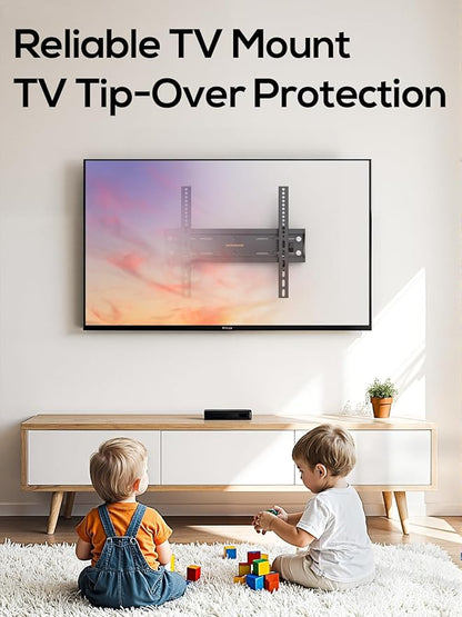 40 50 55 inch Tilting TV Wall Mount for 24-65 '' TVs, Low Profile TV Mount, Ultra Slim Wall Mounts TVs Bracket, Max VESA 400x400mm, 99 lbs & 16 inch Studs, Fit Most 32+ 42 43 45 Screen