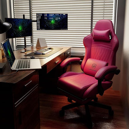 GTPLAYER ACE-PRO Music Gaming Chairs – Built-in Speakers, App Support & Bluetooth Control, Footrest & Pocket, Gamer Chair for Adults, Wine Red
