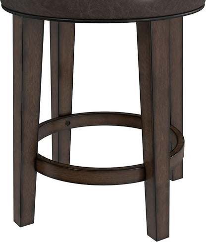 Hillsdale Krauss Backless Swivel Counter Height Stool, Dark Brown
