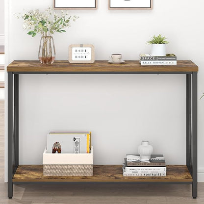 EXCEFUR Entryway Table, Narrow Sofa Console Tables Behind Couch, Modern Entry Table for Hallway Entrance Living Room, Rustic Brown