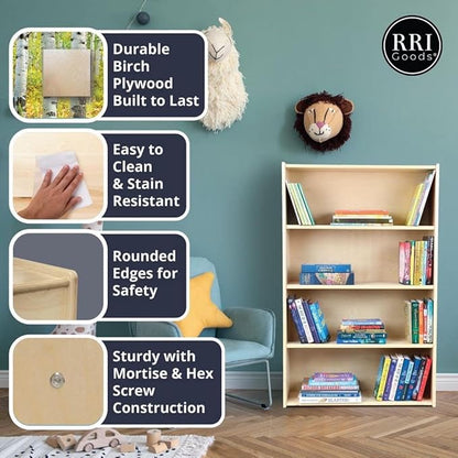 2 Shelf Montessori Horizontal Bookcase with Wheels (47" Width) |Bookshelf - Toy Storage Organizer, Arts, Crafts & Supplies Storage Unit for Home, Office, Classroom, Daycare