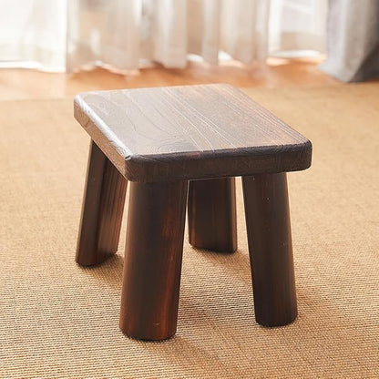 Wooden Step Stool for Adults and Kids,Foot Stool,Kitchen Small Wood Bench,Wood Plant Stand (14.2"x10.2"x10.6")