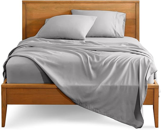 Bare Home King Sheet Set - Luxury 1800 Ultra-Soft Microfiber King Bed Sheets - Double Brushed - Deep Pockets - Easy Fit - 4 Piece Set - Bedding Sheets & Pillowcases (King, Light Grey)