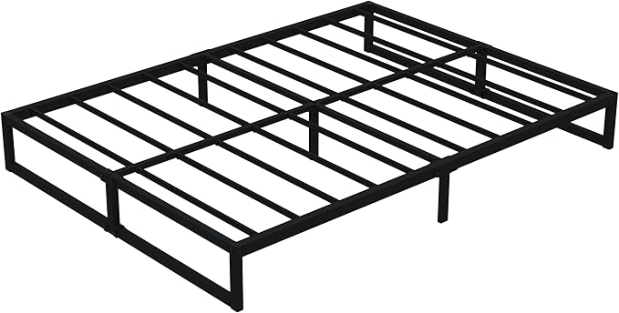 8 Inch Full Bed Frame No Box Spring Needed, Heavy Duty Metal Platform Beds with Sturdy Steal Slats for Mattress Foundation, Easy Assembly, Noise Free, Black