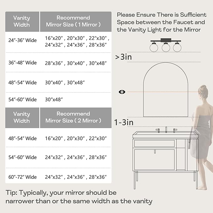 20" x 30" Silver Arched Mirror, Modern Aluminum Alloy Metal Frame, Arch Bathroom Vanity and Wall Decor Mirror for Bathroom, Living Room, Bedroom, Entryway