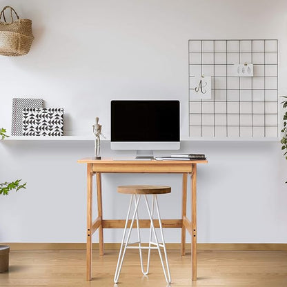 Nnewvante Writing Computer Desk 31.5" Bamboo Home Office Table with Large Drawer, Modern Furniture Simple Study Makeup Workstation