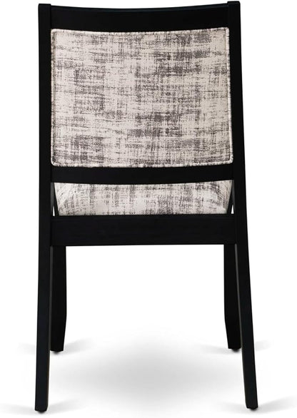 X12X2-0C6-30 14-pc Dining Table Set a Rectangular Kitchen Table with a coffee Table and 12 Wire Brushed Black Polyester Stackable Chair, 39x120 Inch, Wire Brushed Black