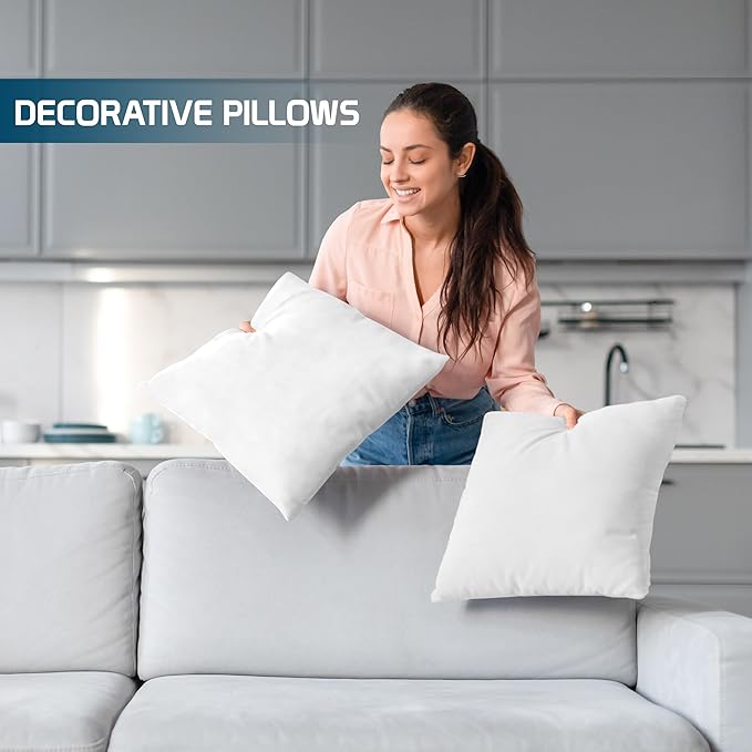 Utopia Bedding Throw Pillows (Set of 24, White), 18 x 18 Inches Pillows for Sofa, Bed and Couch Decorative Stuffer Pillow
