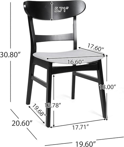 Christopher Knight Home Bryner Dining Set, 19.6 "W x 20.6 "D x 30.8 "H, Black + Light Gray