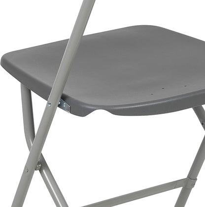 Flash Furniture Hercules Series Plastic Folding Chair - Grey - 650LB Weight Capacity Comfortable Event Chair - Lightweight Folding Chair