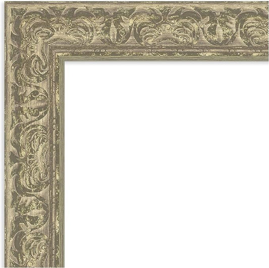 Amanti Art Silver Bathroom Mirror for Over Sink, 29x35 Luxe Antique Silver Rectangle Vanity Mirror, Large Traditional Frame, Hangs Horizonally and Vertically, Bathroom Wall Decor, Beveled Edge