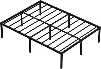 18 Inch King Bed Frame Heavy Duty Metal Platform King Size Bed Frames with High Storage, Eassy Assembly 3,500 Lbs Heavy Duty Bedframes, Black