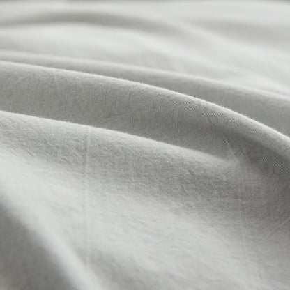 BESTOUCH Duvet Cover Set 100% Washed Cotton Linen Feel Super Soft Comfortable Chic Lightweight 2 PCs Home Bedding Set Solid Northern Droplet Grey Twin/Twin XL
