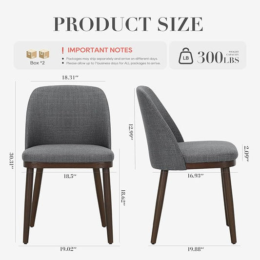 COLAMY Upholstered Dining Chairs Set of 4, Modern Kitchen Chairs with Back, Leather Side Dining Room Chairs with Wood Legs for Kitchen Dining Room Restaurant,Light Grey