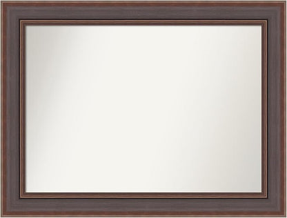 Amanti Art Brown Bathroom Mirror for Over Sink, 35x46 Moab Brown Bronze Rectangle Vanity Mirror, X-Large Modern Frame, Hangs Horizonally and Vertically, Bathroom Wall Decor, Non-Beveled Edge