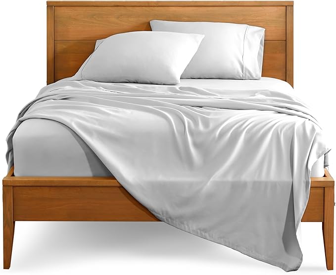 Bare Home Short Queen Sheet Set - 1800 Ultra-Soft Microfiber - Double Brushed - Deep Pockets - Easy Fit - 4 Piece Set - Bed Sheets (Short Queen, Cloud Grey)