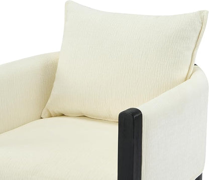 Christopher Knight Home Lucid Linen Upholstered Dining Chairs Set of 2, Rubber Wood Dining Room Chairs, Modern Armchair, Extra Seating for Dining Room, Versatile Indoor Furniture, White + Black