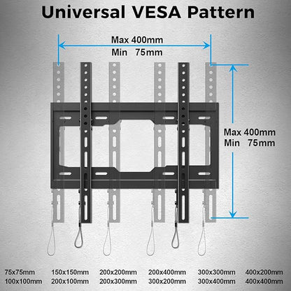 UL Listed Tilting Low Profile TV Wall Mount - Holds Most 26-60 Inch TVs Up to 99 lbs, Quick Release Lock, Max VESA 400x400mm, Fits 8''-16'' Studs - by USX STAR