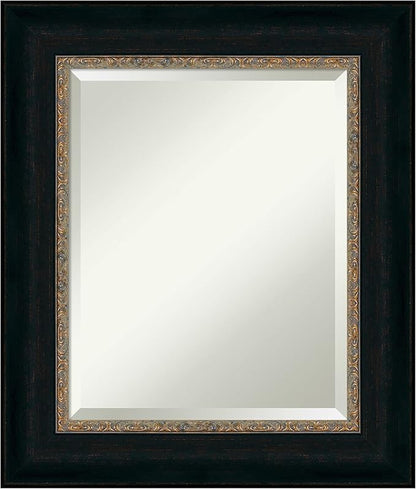 Amanti Art Bronze Bathroom Mirror for Over Sink, 27x23 Paragon Bronze Rectangle Vanity Mirror, Small Traditional Frame, Hangs Horizonally and Vertically, Bathroom Wall Decor, Beveled Edge