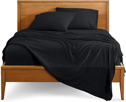 Bare Home Split California King Sheet Set - 1800 Ultra-Soft Microfiber Split California King Bed Sheets - Double Brushed - Deep Pockets - Easy Fit - 5 Piece Set - Bed Sheets (Split Cal King, Black)