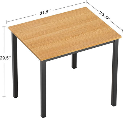 Need Small Computer Desk for Home&Office- 31.5'' Length Small Writing Desk Gaming Desk Students Laptop Use, Teak Color Desktop & Black Frame AC3BB(8060)